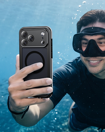 oterkin for iPhone series magnetic IP68 waterproof translucent matte back 360 full body case