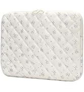 Puffy Laptop Sleeve 13-15.6 Inch Corduroy Quilted Laptop Protective Case Cute Floral Computer Sle...