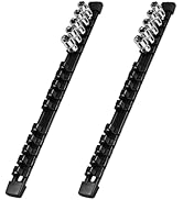 EGOFIX Socket Organizer, 3/8-Inch Drive Heavy Duty Socket Holder Kit ABS, Socket Rail 3/8-Inch x ...