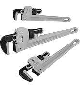 HORUSDY 3 - Piece Aluminum Pipe Wrench Set 10", 14", 18" | Ultra-Light Durable Adjustable Pipe Wr...