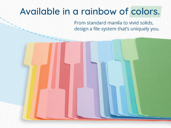 File folder options with colorful images of file folders