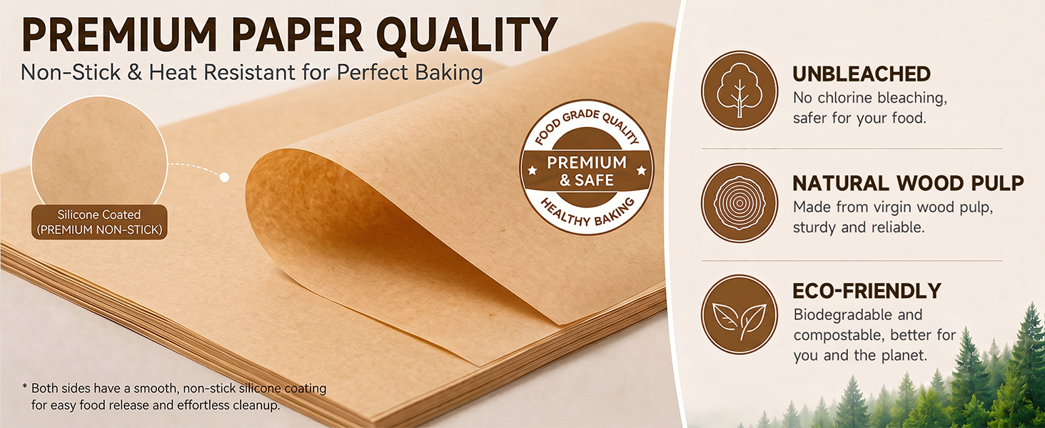 pre-cut unbleached parchment paper