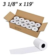 BESTEASY Thermal Paper Rolls 3-1/8" x 119' Thermal Receipt Paper, Thermal printer Cash Register R...