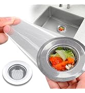200 Pack Kitchen Sink Strainer Mesh Bags with 1 Pcs Strainer Stainless Steel, Disposable Elastic ...