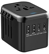 JMFONE Universal Travel Adapter, International Power Plug Adapter with 2 USB-C &amp; 2 USB-A Ports an...