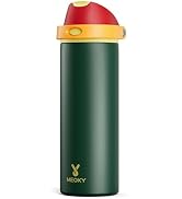 24 oz Insulated Water Bottle with Straw: Meoky Stainless Steel Metal Water Bottle with 2-in-1 Lid...