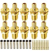 RP SMA Female Plug Crimp Connector TUOLNK RP-SMA Female Nut Bulkhead Converter for RG174 RG316 RG...