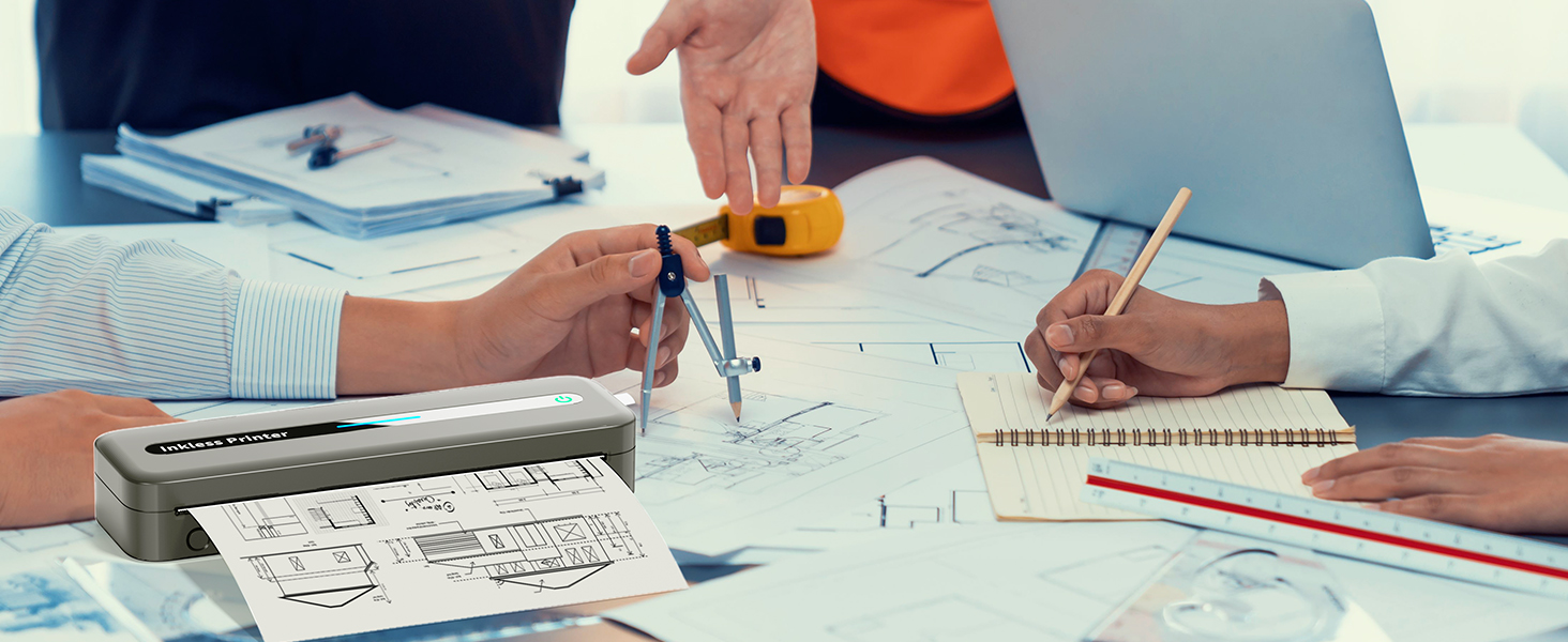 portable printers wireless for travel thermal bluetooth inkless 300dpi M832 phone laptop compact