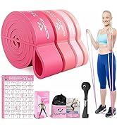 Pull Up Resistance Bands for Women, Thicken Pull Up Assistance Exercise Bands with Training Poste...
