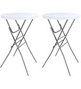 Byliable Cocktail Table 28in Folding Round High Top Indoor Outdoor with Removable Legs, Tall Bist...