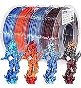 3D Printer Filament Bundle, PLA Filament Silk Shiny PLA Filament 1.75mm +/- 0.02mm, 3D Printing F...