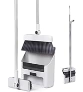 Wzxlj.Y Broom and Dustpan Set 3 in 1, Long Handle Broom with Dustpan, Adjustable Small Broom and ...