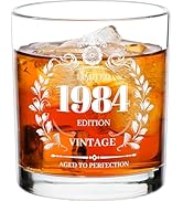 Baalaka 40th Birthday Gifts for Men, 40th Birthday Decorations for Men, Vintage 1984 Whiskey Glas...