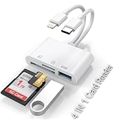 SD Card Reader for iPhone iPad, 5-in-1 Lightning to USB Adapter SD Card Viewer with SD/TF Card US...