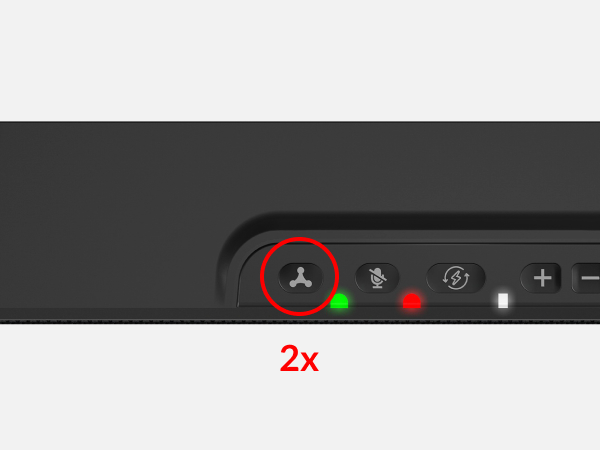 Press multi-function button twice to switch between USB and Bluetooth
