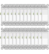 GreenCycle Three Way Switch White,24 Pack 3 Way Rocker Light Switch 15A 120/277V, On/Off Rocker P...