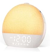Geuuap Sunrise Alarm Clock White Noise Sound Machine for Bedroom | Natural Wake-Up Light with 30 ...
