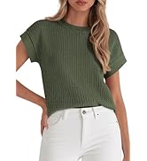 PRETTYGARDEN Women's 2026 Spring Fashion Sweater Vest Business Casual Crochet Tops Cap Sleeve Kni...