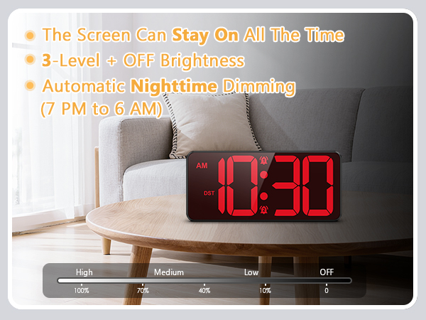 Battery Operated Digital Clock, Dual Alarm Clocks
