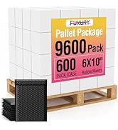 Fuxury Black Bubble Mailers 6x10" Padded Envelopes 9600 Pack Strong Adhesion Full Pallet of Padde...