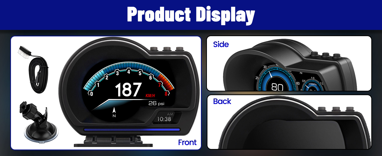 OBD2 GPS Dual System Car HUD Display