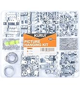 KURUI 303Pcs Picture Hanging Kit, Picture Hangers Assorted Kit with Heavy Duty Wall Hooks, Sawtoo...