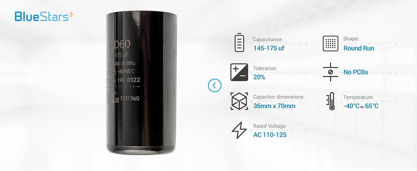 145-175 uf 110-125VAC