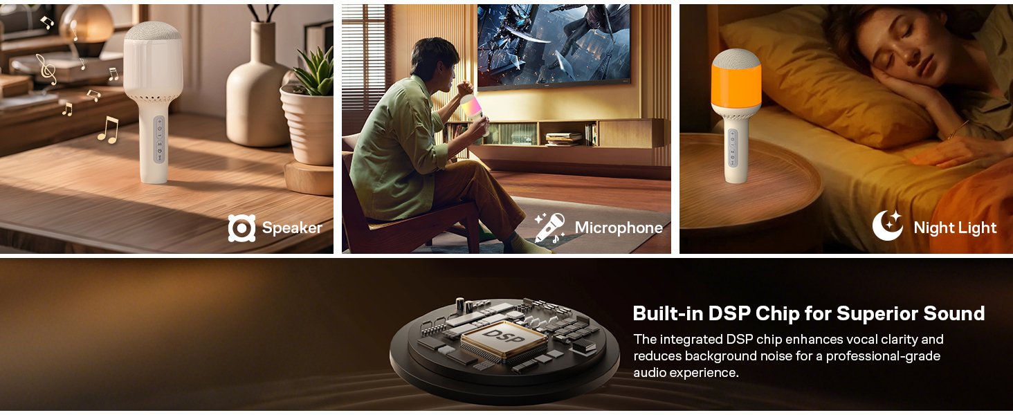 bluetooth microphone speaker karaoke with louder volume, great sound quality
