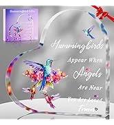 Hordely 5.9" x 5.9" Acrylic Hummingbird Gifts for Women, Heart Hummingbird Decor Lover Mom Christ...