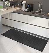 Color G Black Kitchen Mat Kitchen Floor Mats Cushioned Anti Fatigue, 17”x47” Foam Comfort Kitchen...