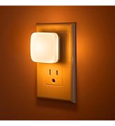 Amber Night Lights Plug into Wall, Nightlights With Light Sensor Dusk to Dawn, 0.3W Square Plug i...