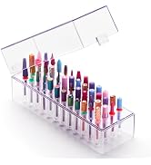 MelodySusie Nail Drill Bits Holder, Portable Dustproof Displayer Organizer Container, Nail Tech P...