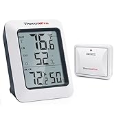 ThermoPro TP60 Digital Hygrometer Outdoor Thermometer Wireless Temperature and Humidity Gauge Mon...