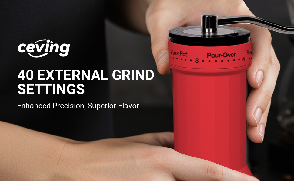 coffee grinder portable manual travel camping ceramic burr beans powder adjustable mini mill