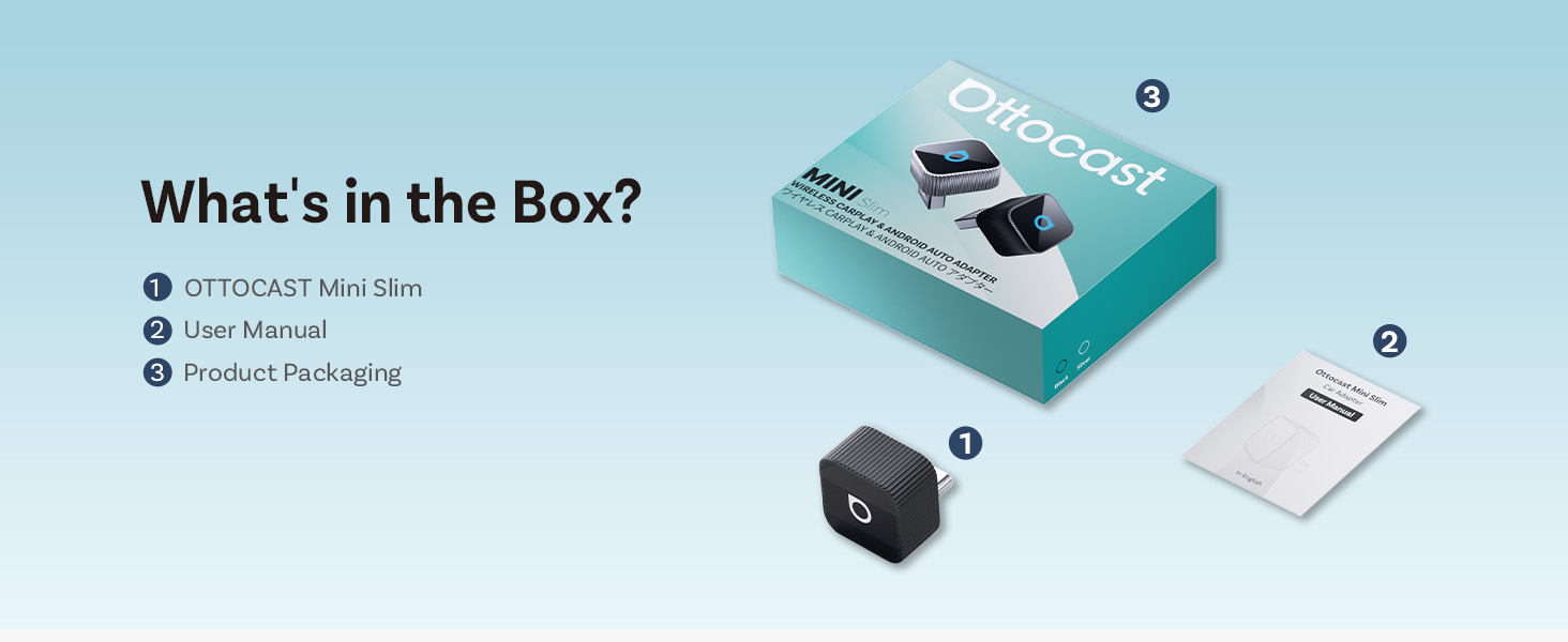 OTTOCAST Mini Cube 3.0, 2026 Upgrade 2in1 Wireless CarPlay &amp;amp; Android Auto Adapter
