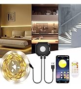 Motion Activated Under Bed Lights,16.4ft Motion Sensor LED Strip Lights,LED Light Strip Warm Whit...
