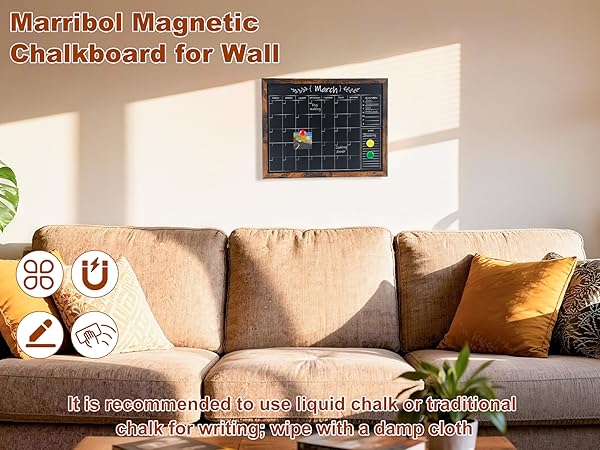 Marribol Chalkboard Calendar for Wall,13&amp;#34; x 17&amp;#34;