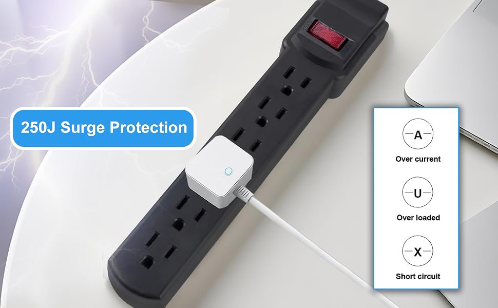 black surge protector power strip