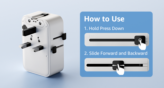 “Air” Universal Travel Adapter. Power your journey, connect the world.