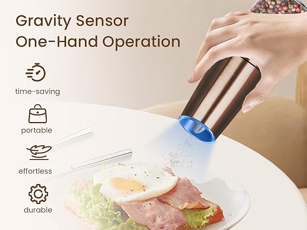 KIARYUOLL Gravity Electric Salt And Pepper Grinder Set