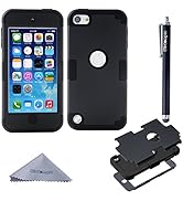 Wisdompro Case for iPod Touch 7th 6th &amp; 5th Generation, 3 in 1 Hybrid Soft Silicone and Hard PC P...