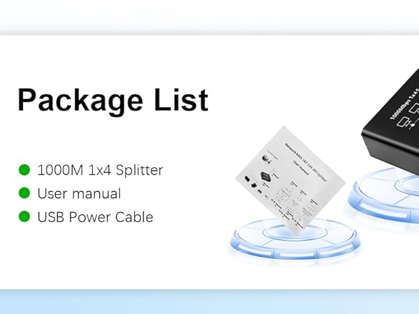 Gigabit Ethernet Splitter 1 to 4