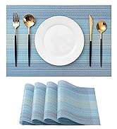 CADONO Placemats Set of 4 Washable Indoor/Outdoor Vinyl Place Mats for Dining Table Durable Non-S...