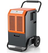 ARLIME 4000 Sq.Ft Dehumidifier w/Handles & Wheels & Intelligent Humidity Control & 24H Timer, 1.4...