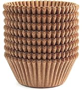 Eoonfirst Standard Size Baking Cups Food-Grade Greaseproof Paper Cupcake Liners 200 Pcs (Natural)
