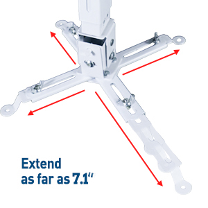 Removable Extension Brackets with Two Replacement Sizes Suitable for Most Projector Size