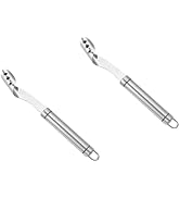 2pcs Stainless Steels Pepper Seed Corer Remover, Stainless Steel Tool, Chili Corer Remover with S...