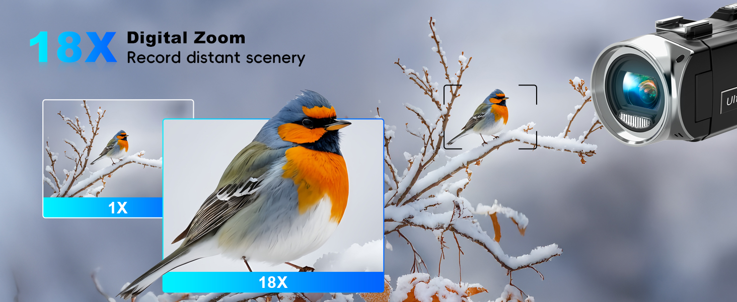 Camcorder Video Camera, Digital Camera 1080P 18X Digital Zoom Cam Corder with Fill Light