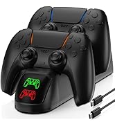 PS5 Controller Charger Station for PlayStation 5 Dualsense, PS5 Controller Charging Dock with Cle...