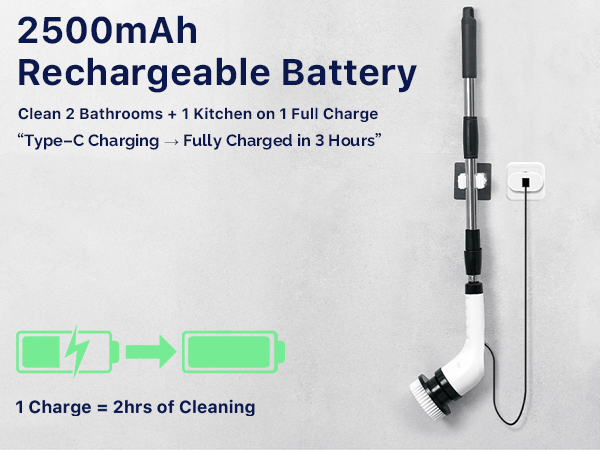 battery scrub brush for cleaning